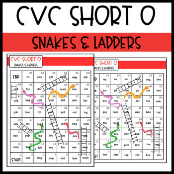 Preview of CVC Short O Decoding - Snakes & Ladders Board Game