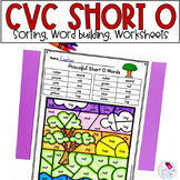 CVC Words with Short Vowel O - Phonics Worksheets and Centers