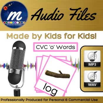 Preview of CVC Short O Words Pink Language Audio Files Made BY Kids FOR Kids MP3 WAV DL