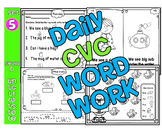 CVC Short U Daily Word Work-Science of Reading