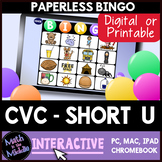CVC Short U Interactive Digital Bingo Game - Distance Learning