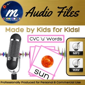 Preview of CVC Short U Words Pink Language Audio Files Made BY Kids FOR Kids MP3 WAV DL