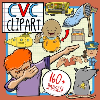 Preview of CVC Short Vowel Clip Art Bundle