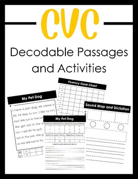 Preview of CVC Short Vowel Decodable Passages and Phonics Activities