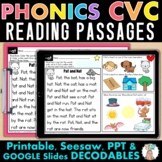 CVC Short Vowel Decodable Reading Comprehension Passages S