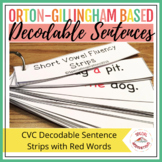 CVC Short Vowel Decodable Sentence Strips | Science of Reading
