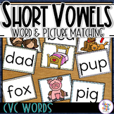 CVC Short Vowel Families Picture and Word Matching Activity