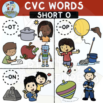 Preview of CVC Short Vowel O Clipart by Creative Adventurers Club