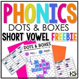 CVC Short Vowel Phonics Games Dots and Boxes FREEBIE