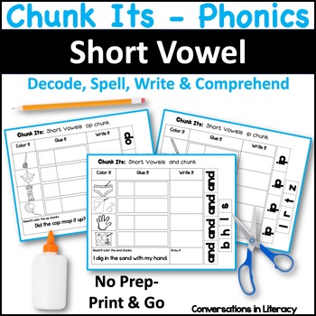 Preview of CVC Words Worksheets Practice Short Vowels Worksheets For Phonics Intervention