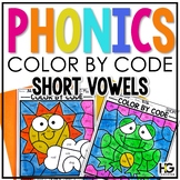 CVC Short Vowel Phonics and Fluency Color by Code