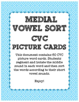 Preview of CVC Short Vowel Sort Medial Sounds