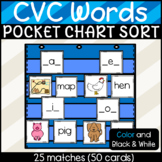 CVC Short Vowel Sorts Pocket Chart Sort Vowels A E I O U