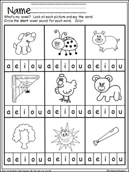 CVC Short Vowel Sounds Worksheets (K) by Fun Classroom Creations