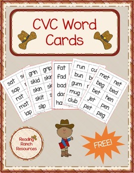Preview of CVC Short Vowel Word Cards
