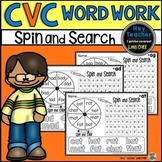 CVC Short Vowels Word Family Game: Spin and Search