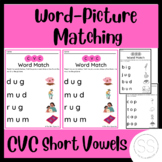 CVC Short Vowels Word Picture Matching Worksheets
