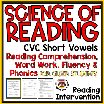 Preview of CVC Short Vowels for Older Students: Reading Comprehension, Fluency, Word Work
