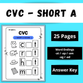 CVC - "Short a" Phonics Activity Worksheet