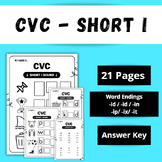 CVC - "Short i" Phonics Activity Worksheet [No Prep]