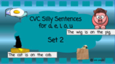 CVC Silly Sentences isolated short vowel sound set 2 a,e,i