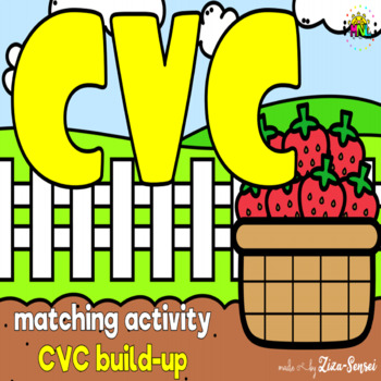 Preview of CVC Phonics Sorting Building Matching Activity Strawberry Pack (109 CVC words)