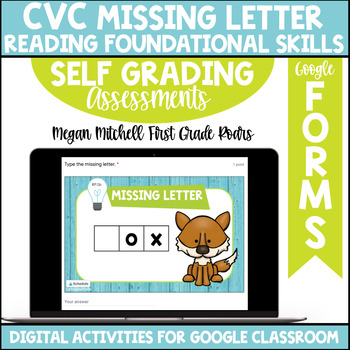 Preview of CVC Sound Assessment Reading Foundational Google Forms