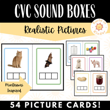 Preview of CVC Sound Box Picture Cards | Montessori Inspired | Real Pictures | Kindergarten