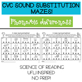 CVC Sound Substitution Mazes - SOR, UFLI Inspired, Phonemi
