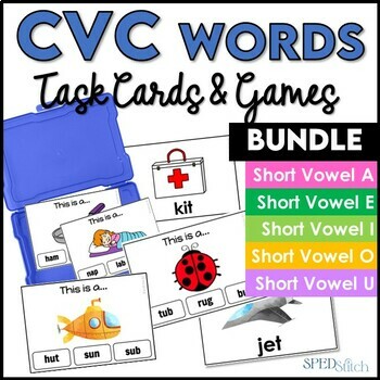 CVC Sound Task Cards BUNDLE by The SPED Stitch | TpT