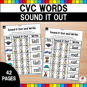 Preview of CVC Words Worksheets | Beginning Ending Sounds | Segmenting | Science of Reading