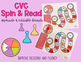 CVC Spin and Read - Editable - Practice decoding and build