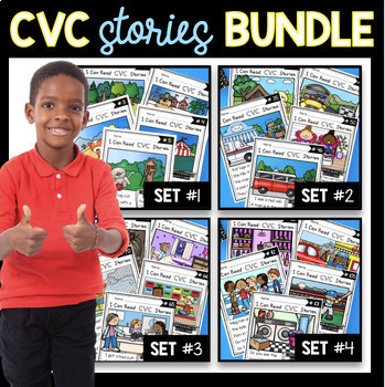 Preview of CVC words reading passages BUNDLE Fluency and Comprehension Reading Sight Words