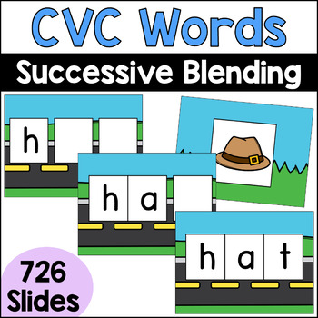 Preview of CVC Successive Blending Slides | Digital CVC Blending | CVC Word Slides
