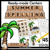 CVC Summer Task Cards Spelling Literacy Center