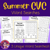 CVC Summer Word Searches | End of Year Activities