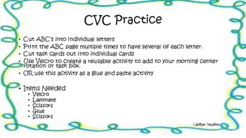 Preview of CVC Task Cards
