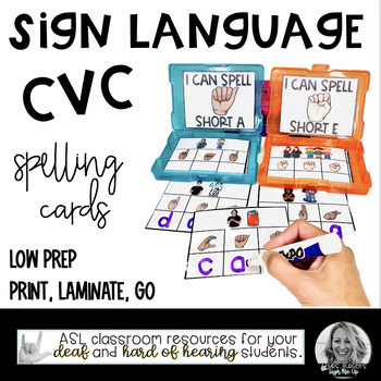 Preview of CVC Task Cards | Sign Language