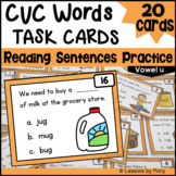 CVC Task Cards | Pictures and Words | Vowel U