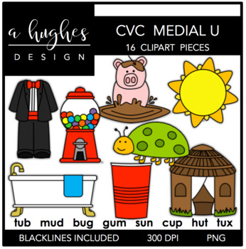 Preview of CVC (U) Words Clipart