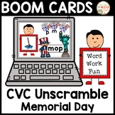 CVC Unscramble Memorial Day | Boom Cards (Distance Learning)