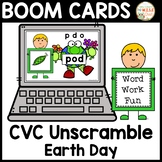 CVC Unscramble Earth Day Boom Cards (Distance Learning)