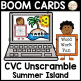 CVC Unscramble Island Boom Cards (Distance Learning)
