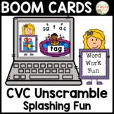 CVC Unscramble Splashing Around Boom Cards (Distance Learning)