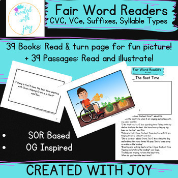 Preview of CVC, VCe, Digraph, Suffix, Syllable Type SOR Decodables 35-68 Fair Word Readers