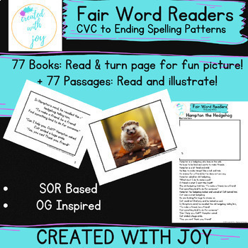 Preview of CVC, VCe, Digraph, Syllables, Spelling Patterns SOR Decodables 8-76 Fair Words