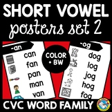 CVC WORD FAMILY POSTERS OR STUDY READING SHEETS ⭐ KINDERGA