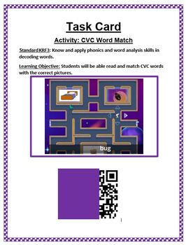 Preview of Digital CVC WORD PICTURE MATCH