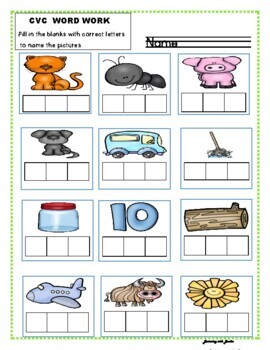 CVC WORD WORK PACKET by Learning with Louise | TPT