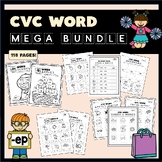 CVC WORD Worksheets Mega Bundle - Writing, Matching, Short